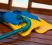 Snorkelling equipment rinsed and drying after use